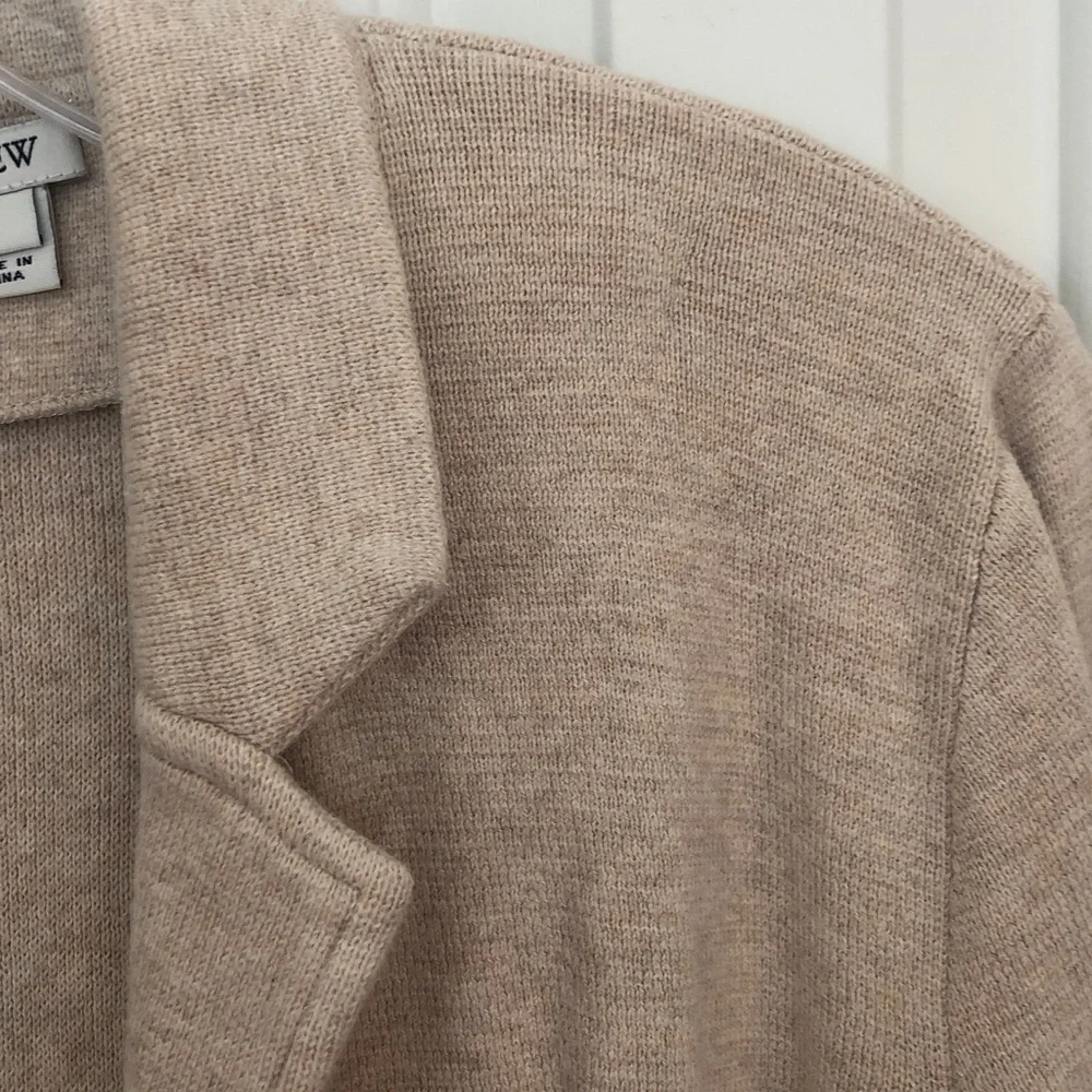 J. Crew Women's Open Front Tan Cardigan with Patch Pockets